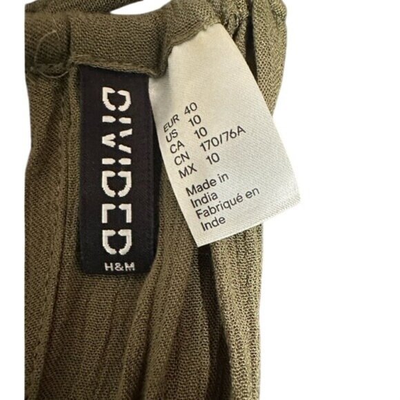 H&M Divided Olive Green Halter Romper Womens Size 10 Lightweight & Flowy - Picture 4 of 4